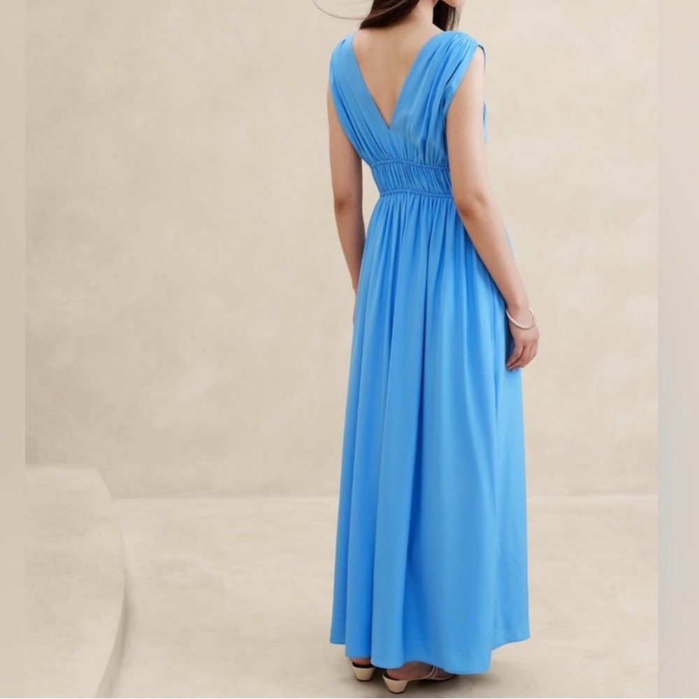 Banana Republic Blue Cascade Silk Dress